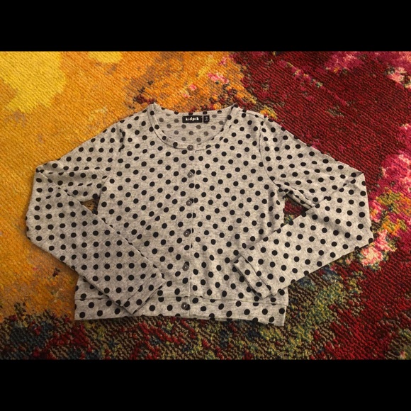 Kidpik Grey Polka Dot Cardigan - Picture 2 of 5